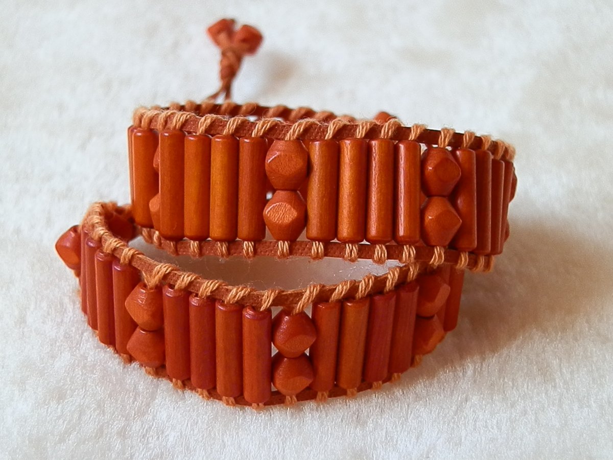 Náramek - Oranžové válečky