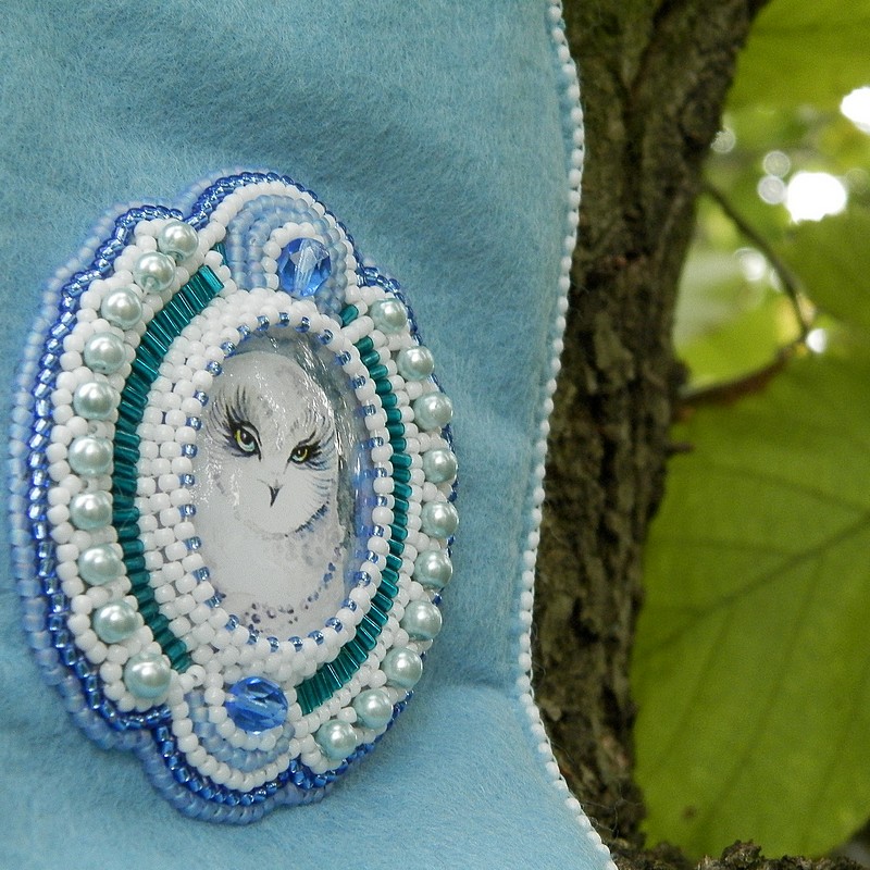 Sovička v lese- pouzdro na brýle.