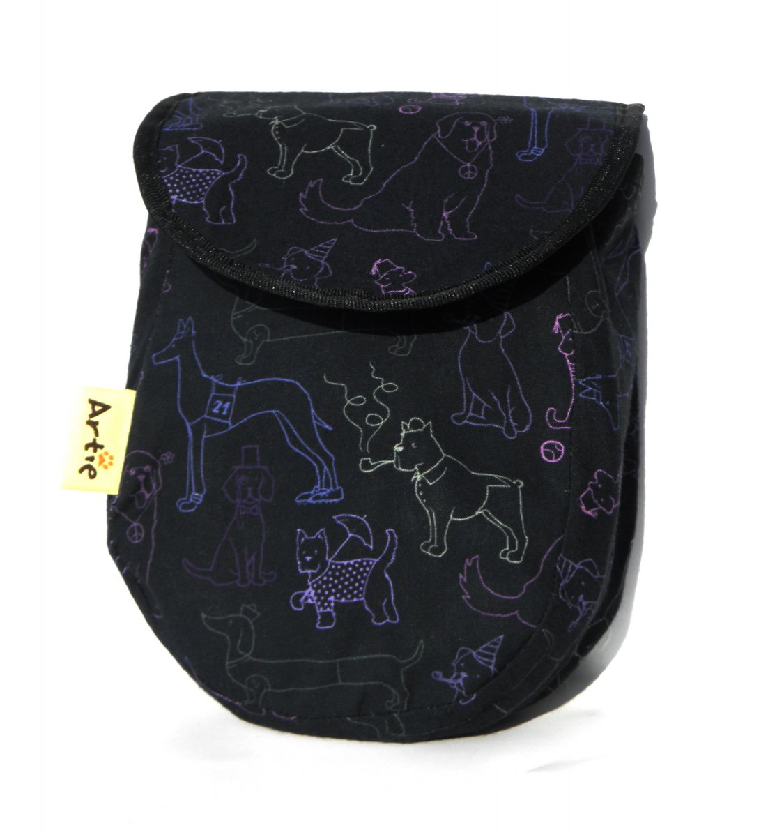 Dvoukomorový pamlskovník s chlopní - psí siluety barevné