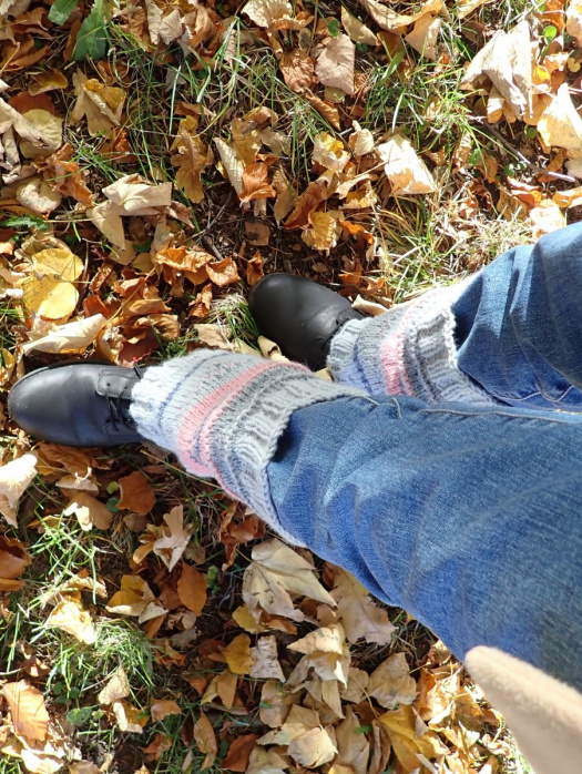 Návleky na nohy s vyplétaným norským vzorem