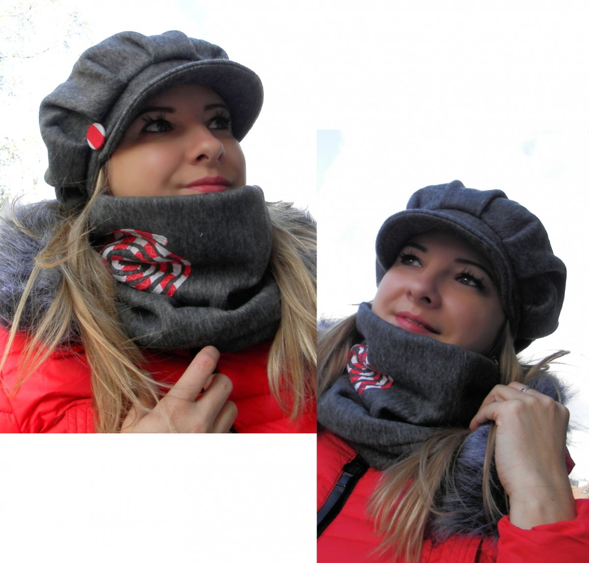 bekovka ,kšiltovka,flees šedý melír