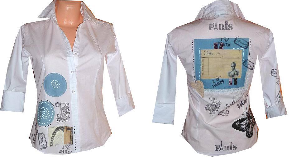 PAŘÍŽ S MODROU - košile dámská