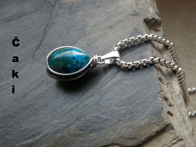 Chryzokol, přívěšek