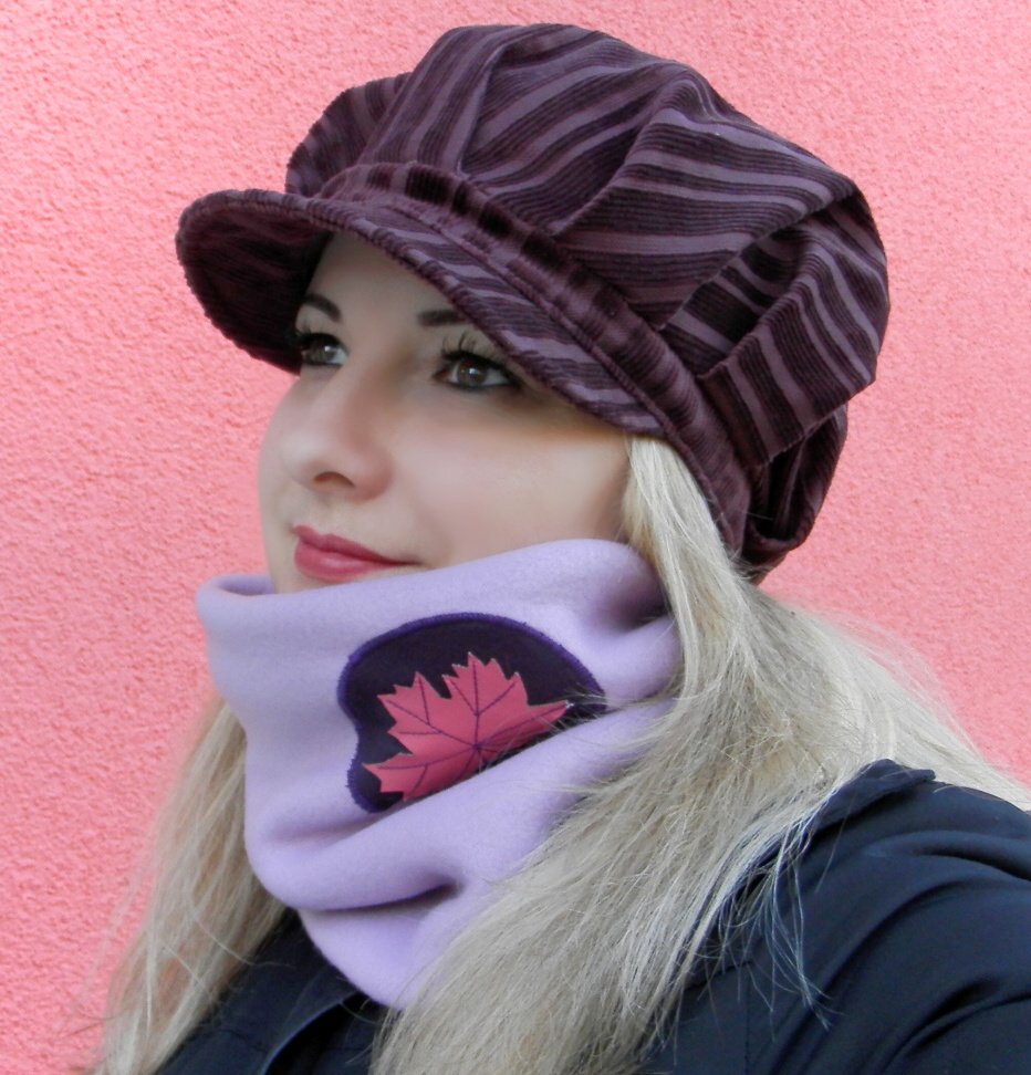 ČEPICE,BEKOVKA,KŠILTOVKA menžestrová hnědo-fialová