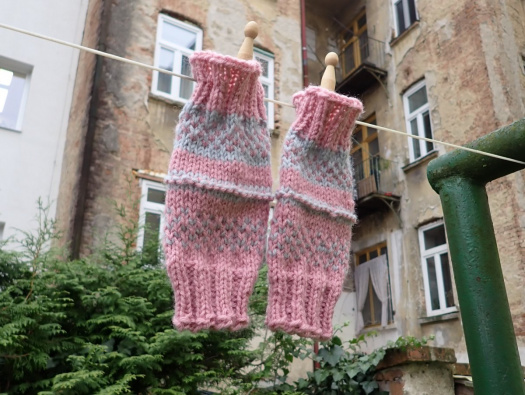 Dětské návleky na nohy s vyplétaným norským vzorem