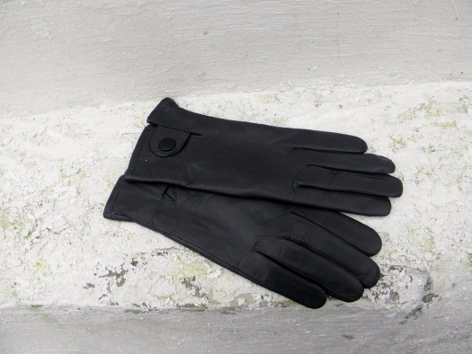 Pánské šedé kožené rukavice s vlněnou podšívkou