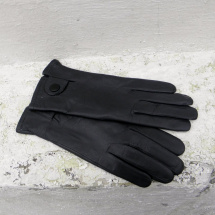 Pánské šedé kožené rukavice s vlněnou podšívkou