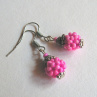 Náušnice s růžovými kuličkami   (NA0410)