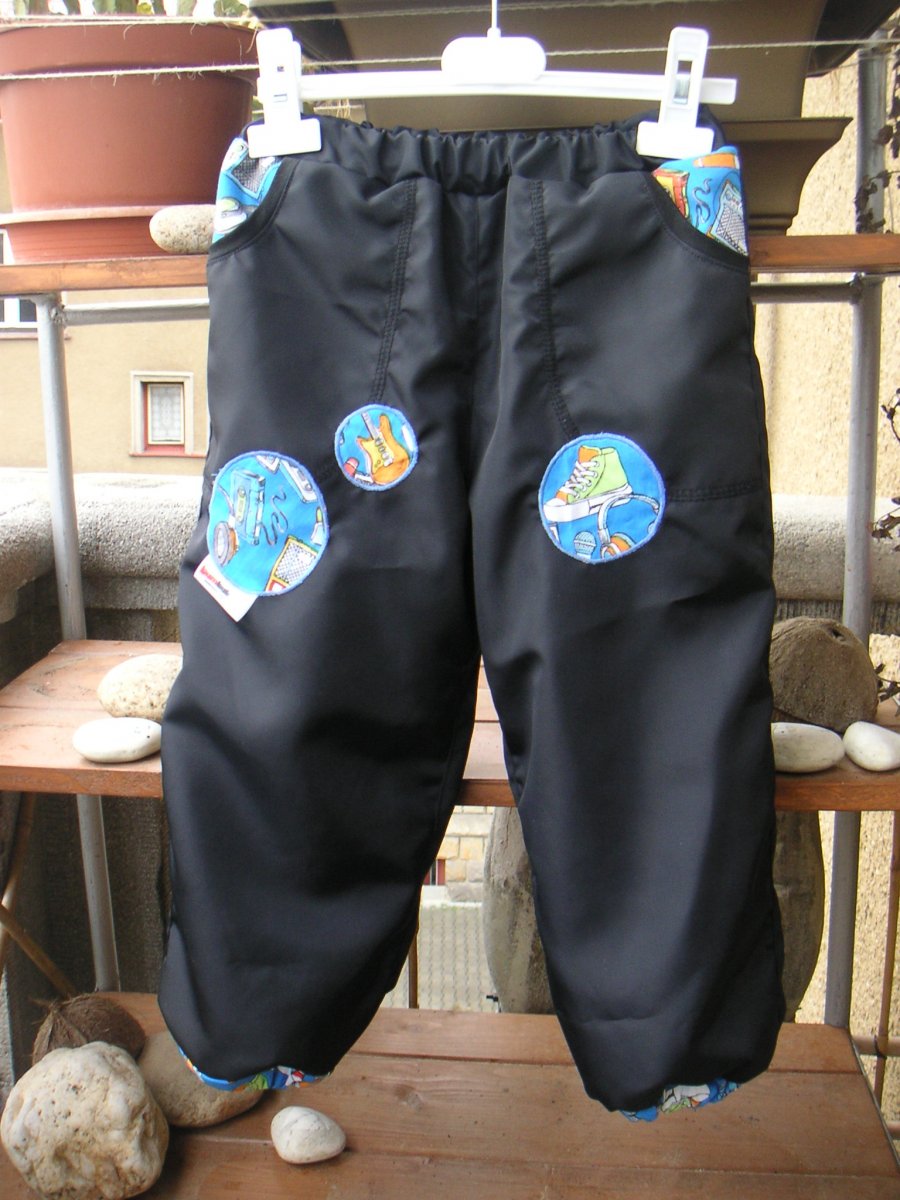 Extrateplé nepromokavé šusťáky (černo-modré) (Vel. 62-98)