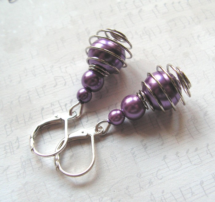 Náušnice Fialové klícky      (NA1655)