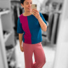 Dámské triko Petrolej+pink S/M