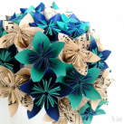 Origami papírová kytice notová, mint a námořnická