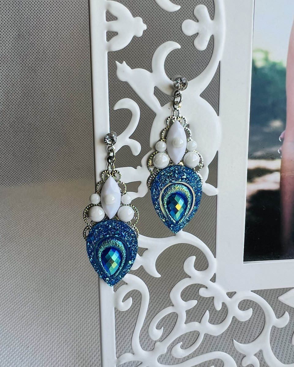 Luxusní crystal - bílo modré