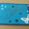 Přání "peněženka" modré s motýlem