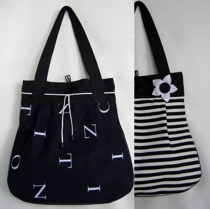 písmenka a proužky OBOUSTRANNÁ taška 2 v 1