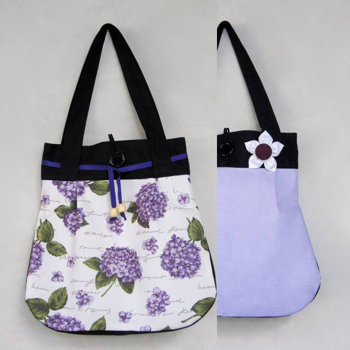 Fialky s fialovou OBOUSTRANNÁ taška 2v1