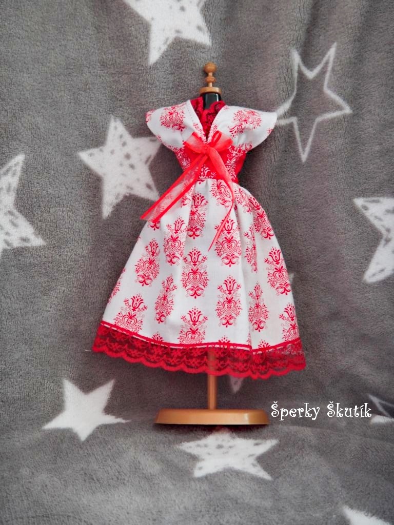 SA0106 - Bíločervené šaty 