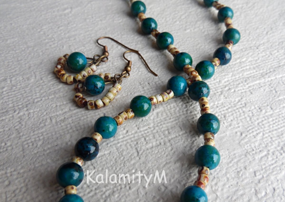 Kristýnka - náhrdelník a náušnice z chryzokolu