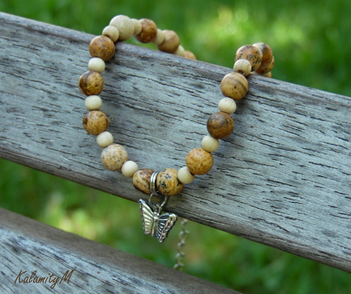 Pouštní motýl - náramek z jaspisu