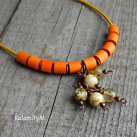 Barvy léta - oranžový dřevěný náhrdelník