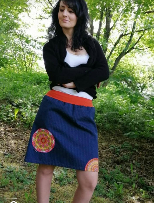  sukně áčková riflová M/L
