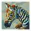 Originální akrylová malba, Zebra, 30 × 30 cm