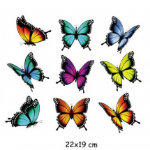 Nažehlovací obrázky - motýlci 22*19 cm