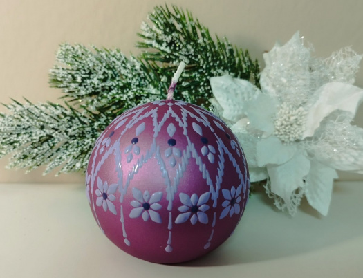 Svíčka ručně zdobená