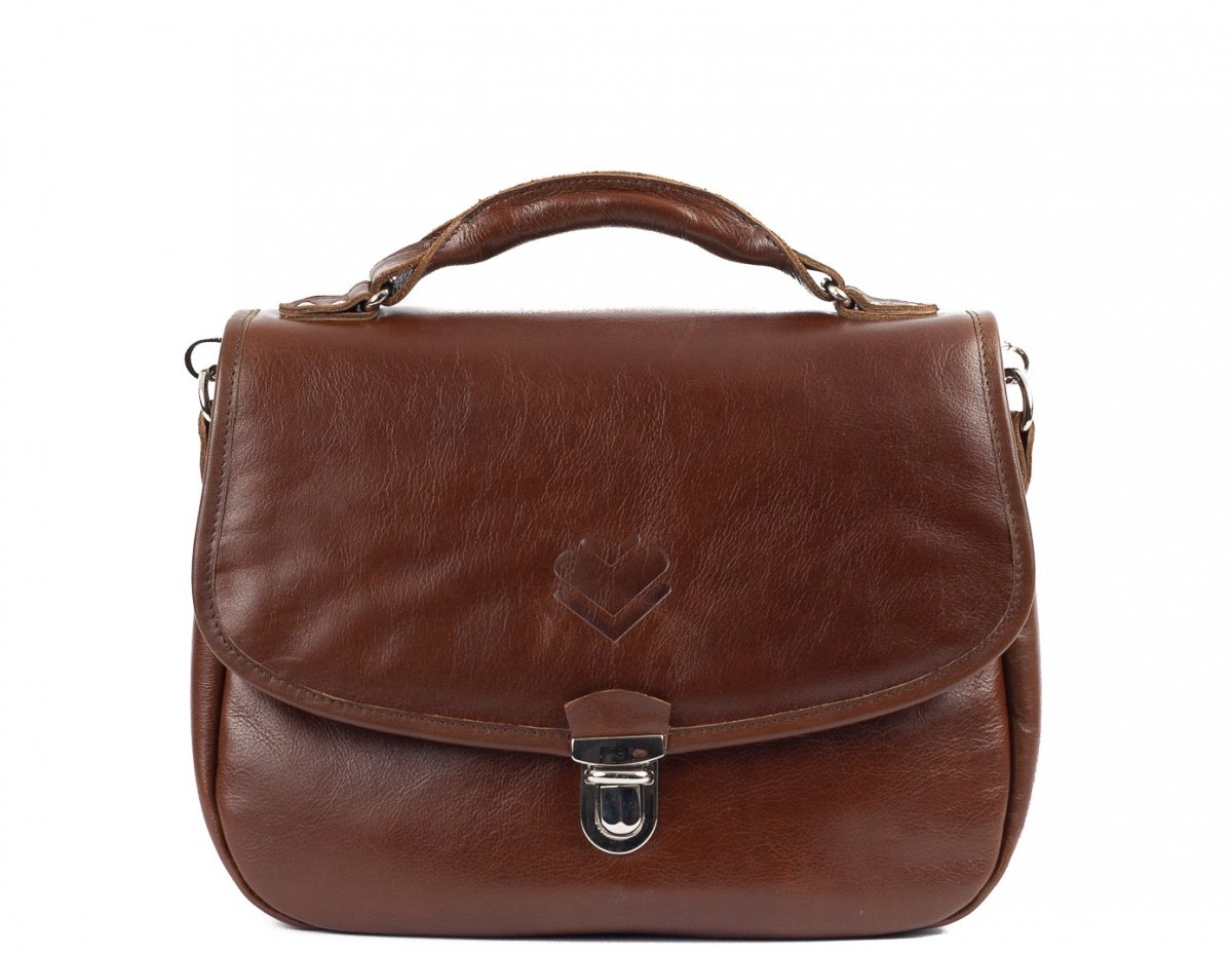 Kožená kabelka hnědá - SLEVA 25%