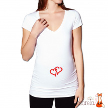 Těhotenské tričko propojená srdíčka