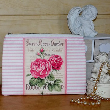 Kosmetická taštička ve vintage stylu s růží