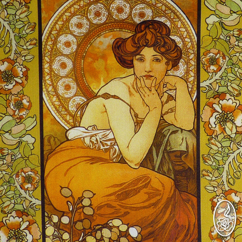 Látkový obrázek Alfons Mucha - Topaz 3