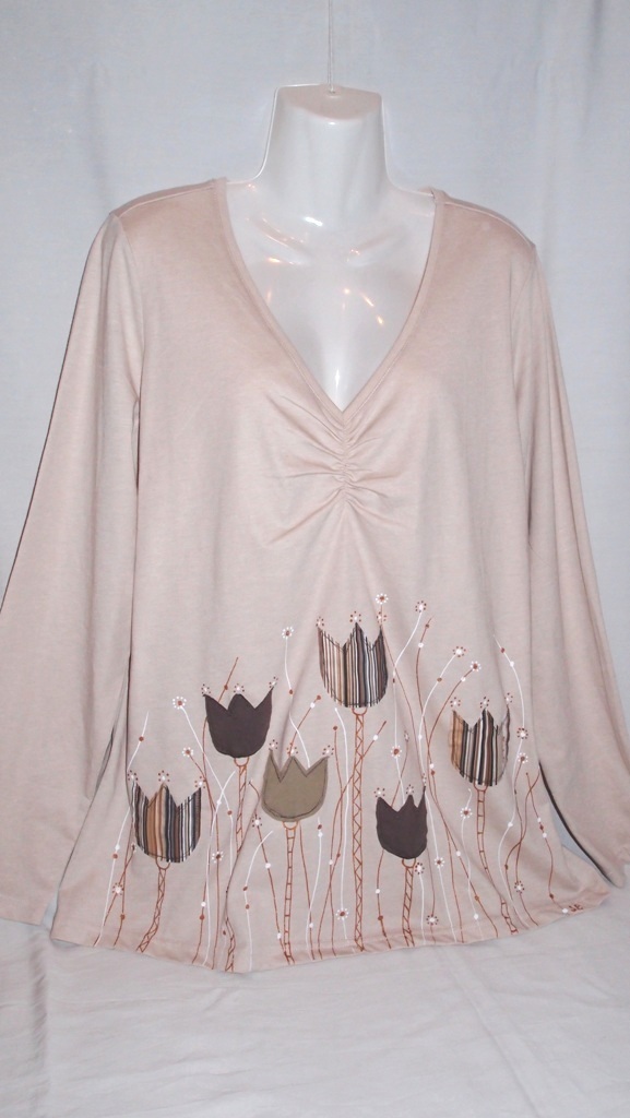 HNĚDÉ TULIPÁNY (XL) - dámské tričko