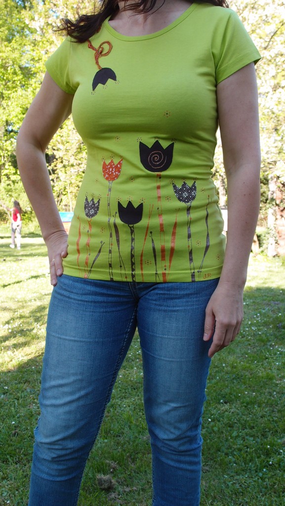 TULIPÁNY V LIMETCE (S) - dámské tričko