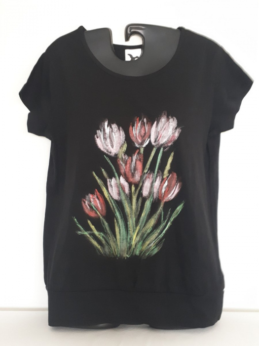 Tričko malované Tulipány