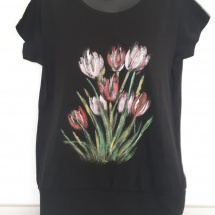 Tričko malované Tulipány