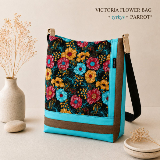 VICTORIA FLOWER BAG - tyrkys *  PARROT®