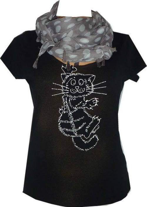 VISÍCÍ KOČKA - tričko dámské