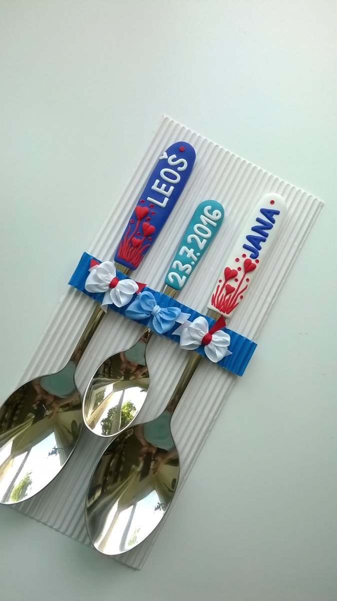 Svatební polévkové lžíce se jmény 