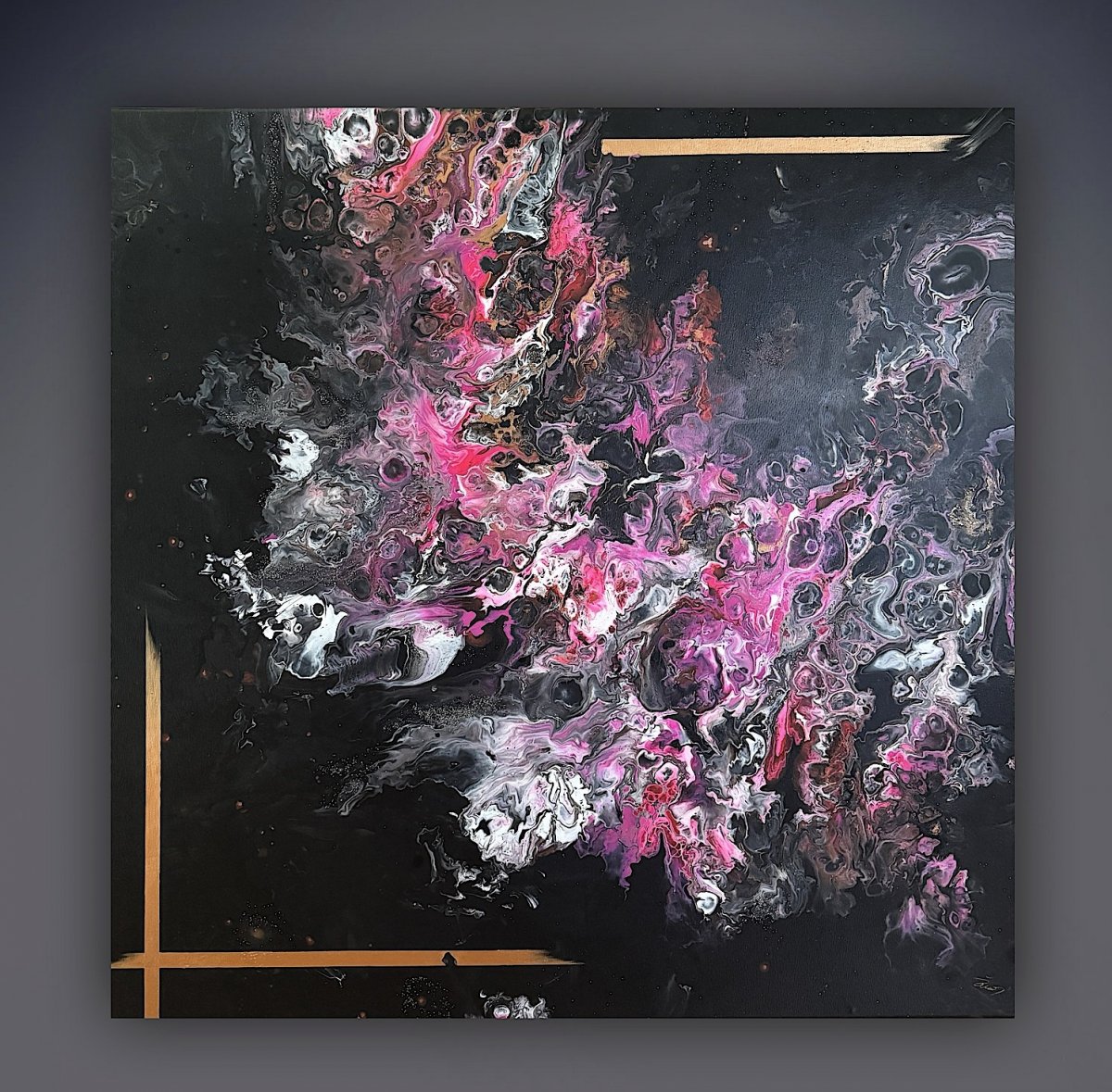 Abstraktní obraz - Aurea, 90x90 cm