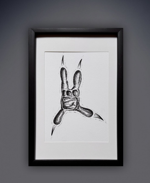 Stopa puštíka - perokresba, A4