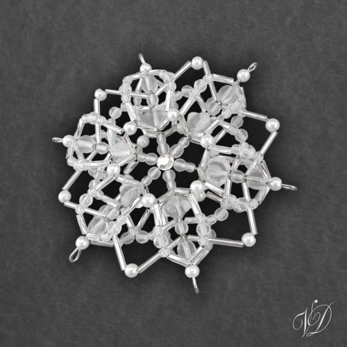 Vánoční hvězda z korálků KO042 - 3D Luxus (PEVNÁ A NEREZ)