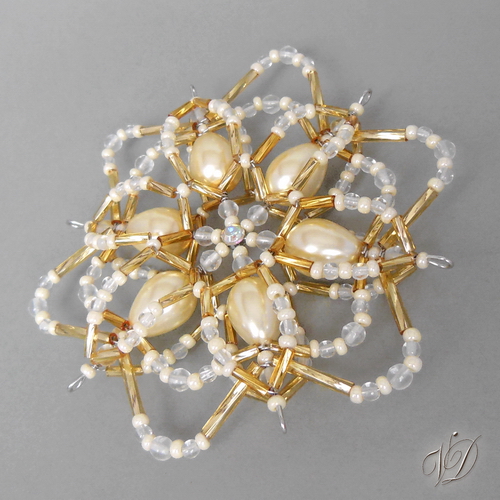 Originální vánoční korálková hvězda 3D - KO078