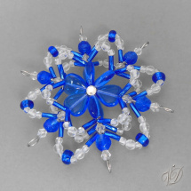 Vánoční hvězda z korálků KO206 - 3D (PEVNÁ A NEREZ)