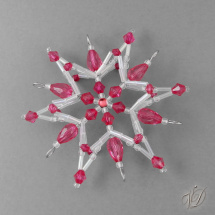 Vánoční hvězda z korálků KO253 - 3D (PEVNÁ A NEREZ)