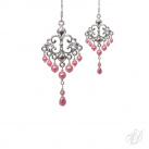 Orientální náušnice 0033 - Růžová perla na stříbře kratší
