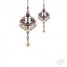 Orientální náušnice 0254 - Orient perly na mědi luxus
