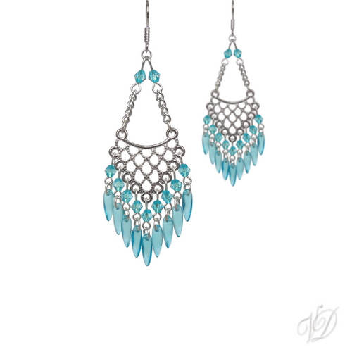 Orientální náušnice 0571 - Víno tyrkys