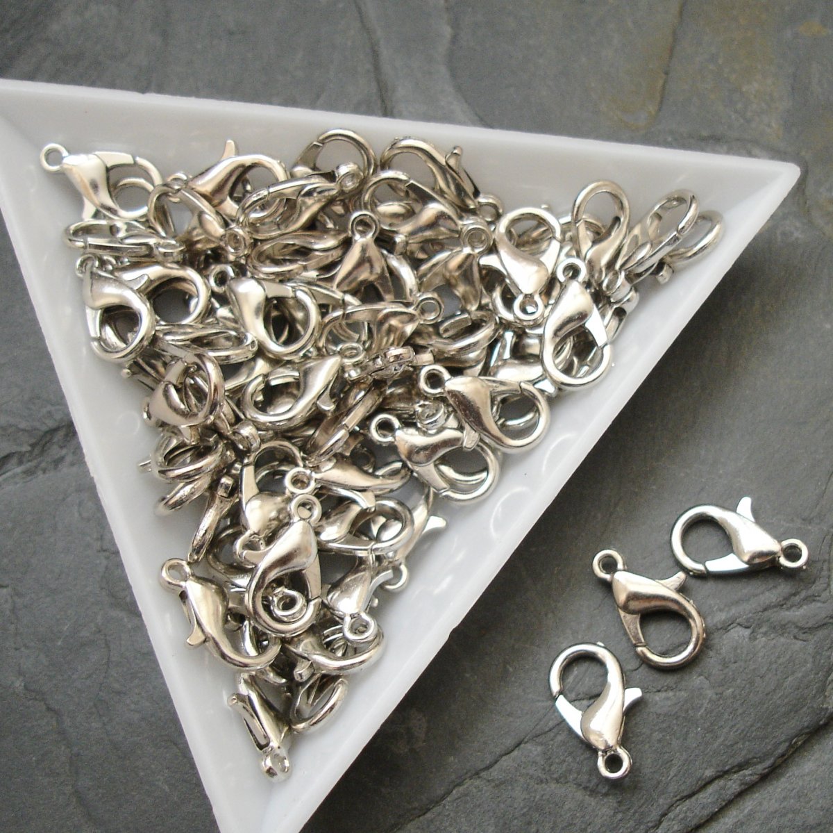 Karabinka 12mm - platinová - 10 ks