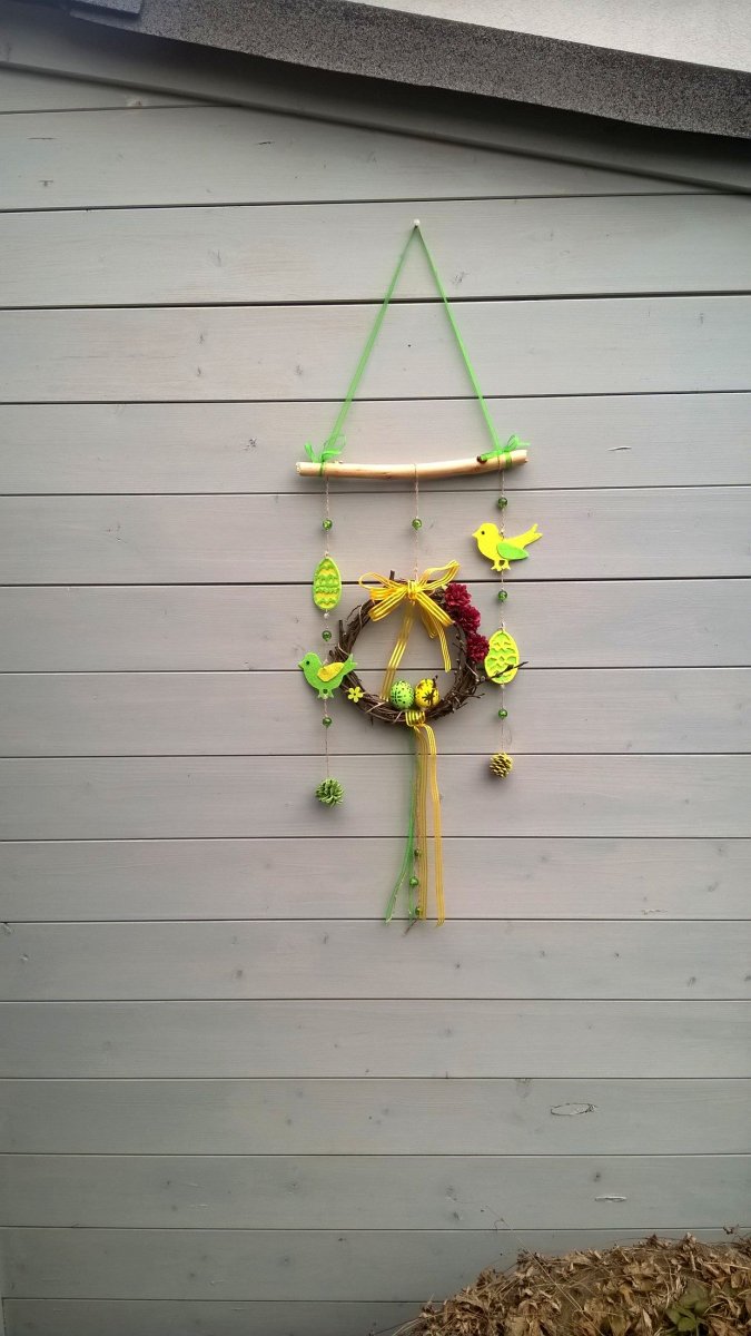 Velikonoční závěs ve žlutozeleném
